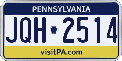 PA license plate JQH2514