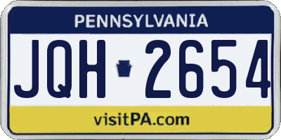 PA license plate JQH2654