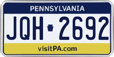 PA license plate JQH2692