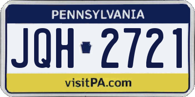 PA license plate JQH2721