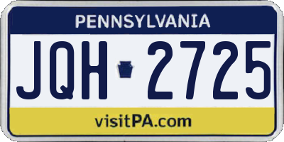 PA license plate JQH2725
