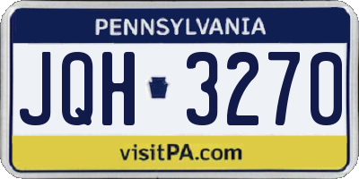 PA license plate JQH3270