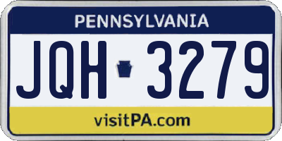 PA license plate JQH3279