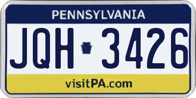 PA license plate JQH3426