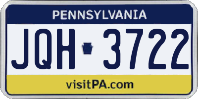 PA license plate JQH3722