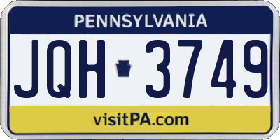 PA license plate JQH3749