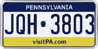 PA license plate JQH3803