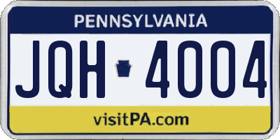 PA license plate JQH4004
