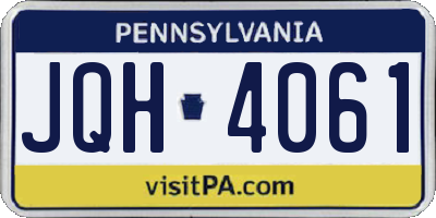 PA license plate JQH4061