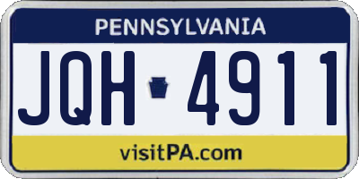 PA license plate JQH4911