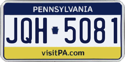PA license plate JQH5081