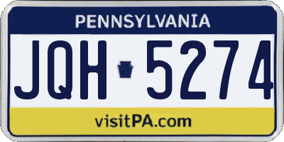 PA license plate JQH5274
