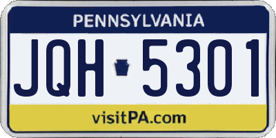 PA license plate JQH5301