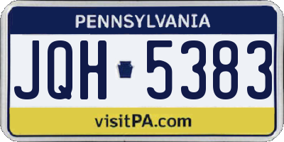 PA license plate JQH5383