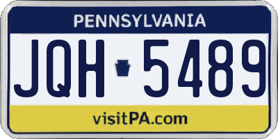 PA license plate JQH5489