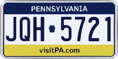PA license plate JQH5721