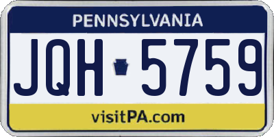 PA license plate JQH5759