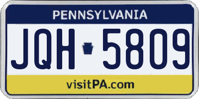 PA license plate JQH5809