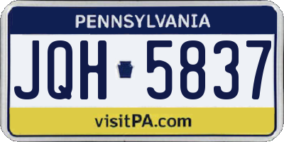 PA license plate JQH5837