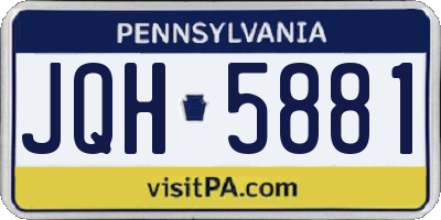 PA license plate JQH5881