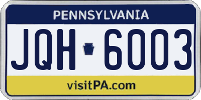 PA license plate JQH6003
