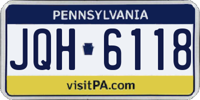 PA license plate JQH6118