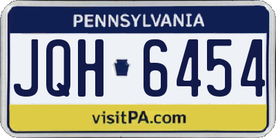 PA license plate JQH6454