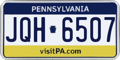 PA license plate JQH6507