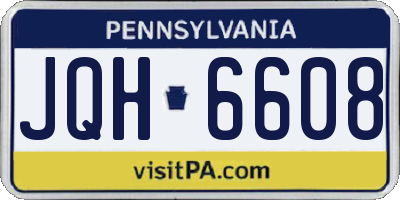 PA license plate JQH6608