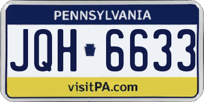 PA license plate JQH6633