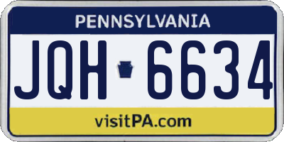 PA license plate JQH6634