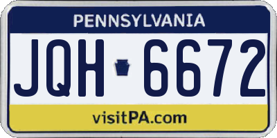 PA license plate JQH6672