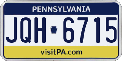 PA license plate JQH6715
