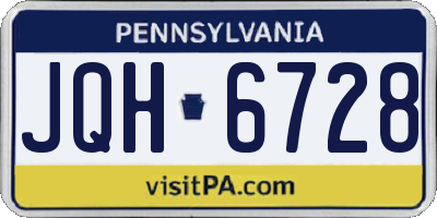 PA license plate JQH6728