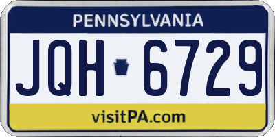 PA license plate JQH6729