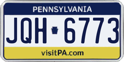 PA license plate JQH6773