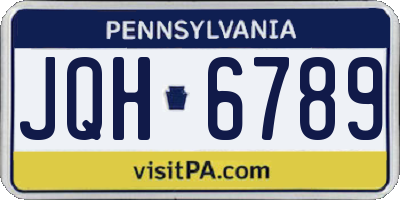 PA license plate JQH6789
