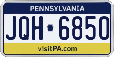 PA license plate JQH6850