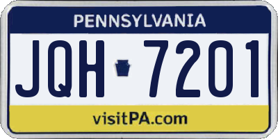 PA license plate JQH7201