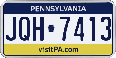 PA license plate JQH7413