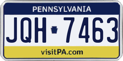 PA license plate JQH7463