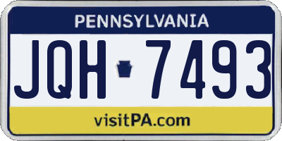 PA license plate JQH7493