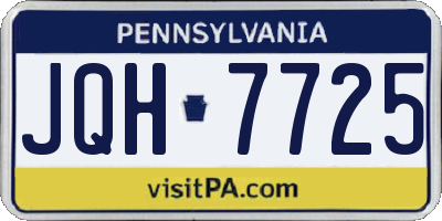 PA license plate JQH7725