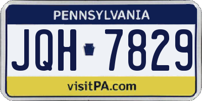 PA license plate JQH7829