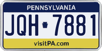 PA license plate JQH7881