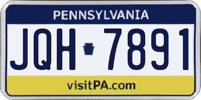 PA license plate JQH7891