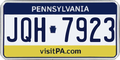 PA license plate JQH7923