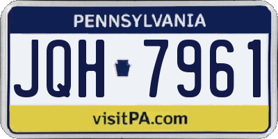 PA license plate JQH7961