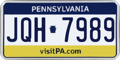 PA license plate JQH7989
