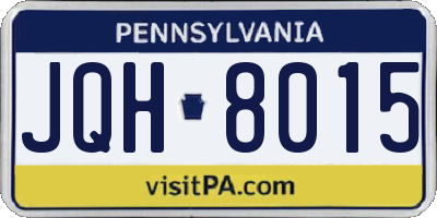 PA license plate JQH8015